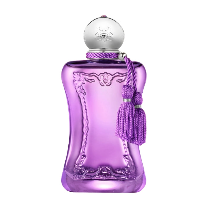 Parfums de Marly - Palatine Flakon in elegantem violett mit silbernem Verschluss und dekorativer Quaste präsentiert