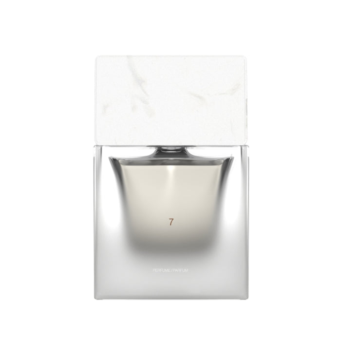 Sora Dora - White Collection - 7 Parfumflakon mit klarem Glas und weißem Marmorverschluss in minimalistischer Eleganz