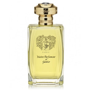 Maître Parfumeur et Gantier - Parfum d'Habit edler Flakon mit goldfarbenem Verschluss und fein gestaltetem Label vor weißem Hintergrund