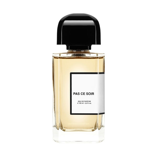bdk Parfums - La Collection Parisienne - Pas ce Soir Parfumflakon mit hellem Duft und schwarzem Deckel vor weißem Hintergrund