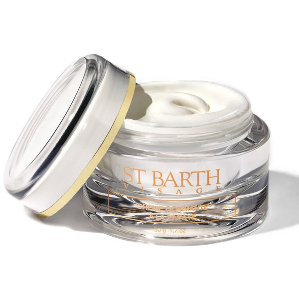 Ligne St Barth - Peeling Cream with Papaya im transparenten Tiegel mit goldfarbenem Rand für sanfte Gesichtsreinigung