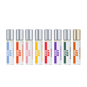 Perroy Parfum - Travel Set mit acht kleinen Parfumfläschchen in unterschiedlichen Farben für verschiedene Duftstimmungen