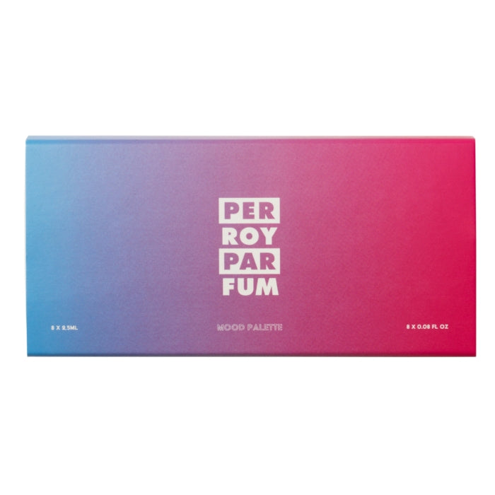 Perroy Parfum - Discovery Set elegante Box mit Farbverlauf in Blau und Pink für acht Duftproben
