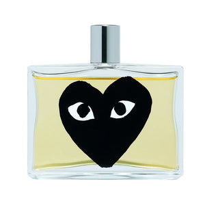 Comme des Garçons - Play Black Flakon mit schwarzem Herz und würzigem Duft in klarem Glasflakon mit silbernem Verschluss