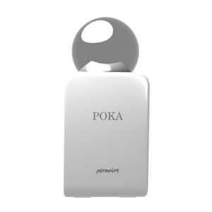 Pernoire - Odus Collection - Poka Parfumflakon in Weiß mit rundem glänzendem Verschluss und minimalistischer Gestaltung