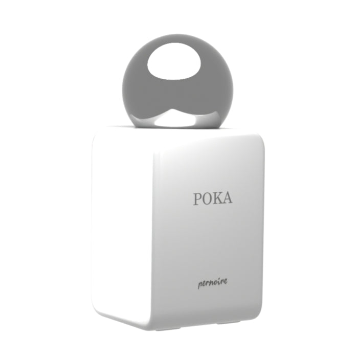 Pernoire - Odus Collection - Poka Parfumflakon in elegantem Weiß mit einzigartigem rundem silbernem Verschluss