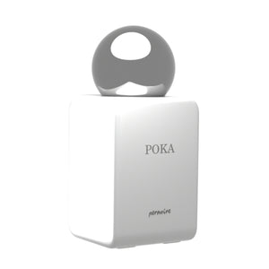Pernoire - Odus Collection - Poka Parfumflakon in elegantem Weiß mit einzigartigem rundem silbernem Verschluss