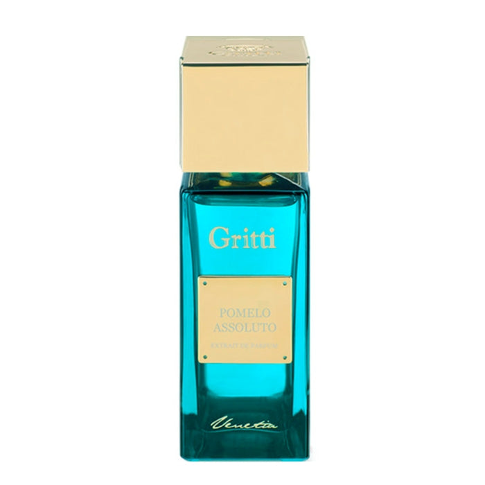 Gritti - Smaragd Collection - Pomelo Assoluto Flakon in leuchtendem Türkis mit goldfarbenem Verschluss und Schriftzug