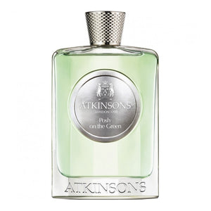Atkinsons 1799 - Posh on the Green Parfumflakon mit grünlicher Flüssigkeit und silbernem Verschluss elegant gestaltet