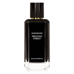 Keiko Mecheri - Precious Forest Parfumflakon mit klarer, kantiger Form und schwarzem Verschluss in edlem, modernem Design