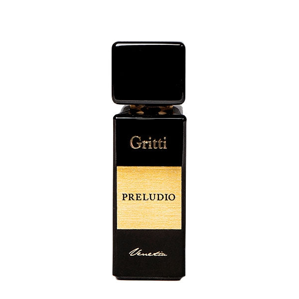 Gritti - Black Collection - Preludio Parfumflakon in tiefschwarzem Design mit goldenem Etikett und elegantem Verschluss