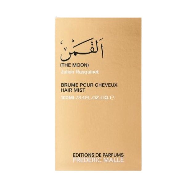 Frédéric Malle - Promise - Hair Mist in schlichter goldener Verpackung mit arabischer Schrift und Produktbeschreibung