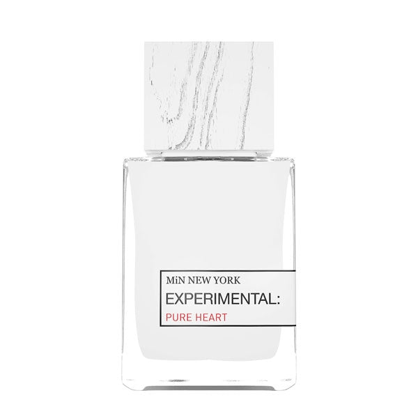 MiN New York - Pure Heart Flakon mit klarem Design, weißem Holzdeckel und minimalistischer, reiner Ästhetik
