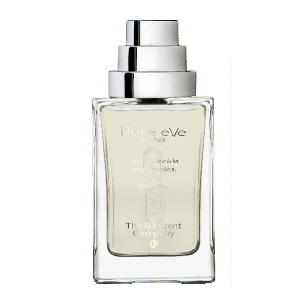 The Different Company - Pure eVe Parfumflakon mit klarem Glas und silbernem Zerstäuber in minimalistischer Eleganz
