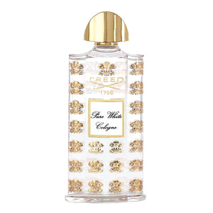 Creed - Les Royales Exclusives - Pure White Cologne Parfumflakon mit goldfarbenem Verschluss und floralem Reliefmuster aus klarem Glas