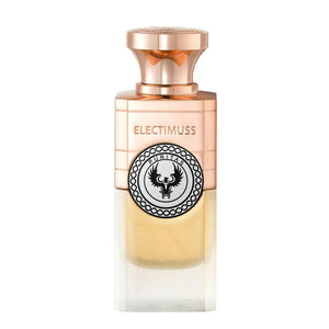 Electimuss - Puritas Flakon mit gold-roséfarbenem Verschluss und cremig-goldenem Glas in eleganter, klarer Formgebung