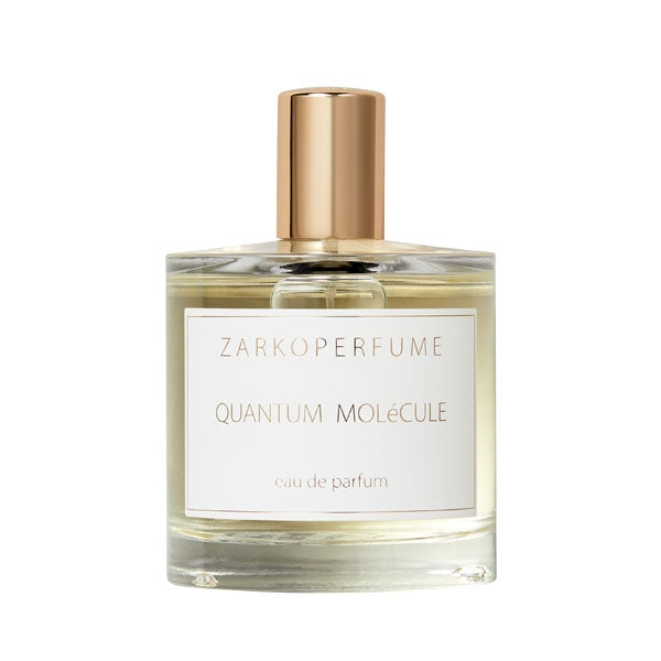 Zarkoperfume - Quantum MOLéCULE Parfümflakon in klarem Glas mit goldenem Verschluss vor weißem Hintergrund
