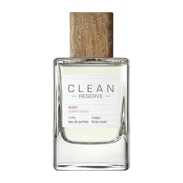 Clean Perfume - Reserve - Radiant Nectar Flakon mit klarem Glas und Holzverschluss, inspiriert von saftigem Birnennektar