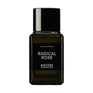 Matière Première - Radical Rose - Extrait Parfümflakon in dunklem Glas mit schlichtem schwarzem Etikett und modernem Design