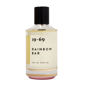 19-69 - Rainbow Bar Parfumflakon mit klarem Glas und schwarzem Verschluss vor weißem Hintergrund