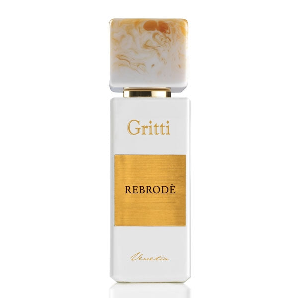 Gritti - White Collection - Rebrodé eleganter weißer Flakon mit Goldakzenten und marmoriertem Verschlussdesign