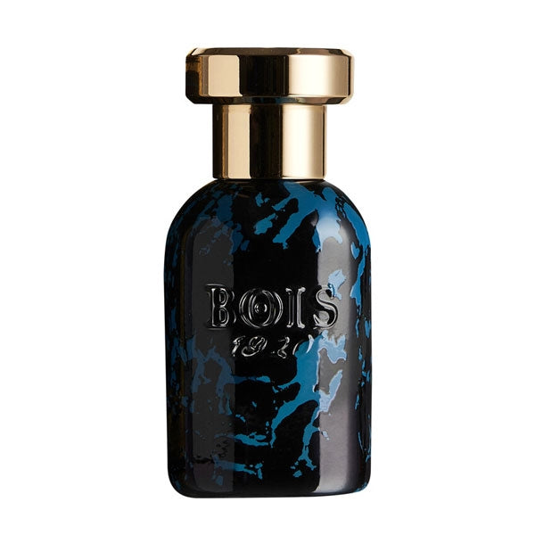 Bois 1920 - Prestige Collection - Rebus Parfumflakon mit schwarzem und blauem Marmordesign und goldenem Verschluss