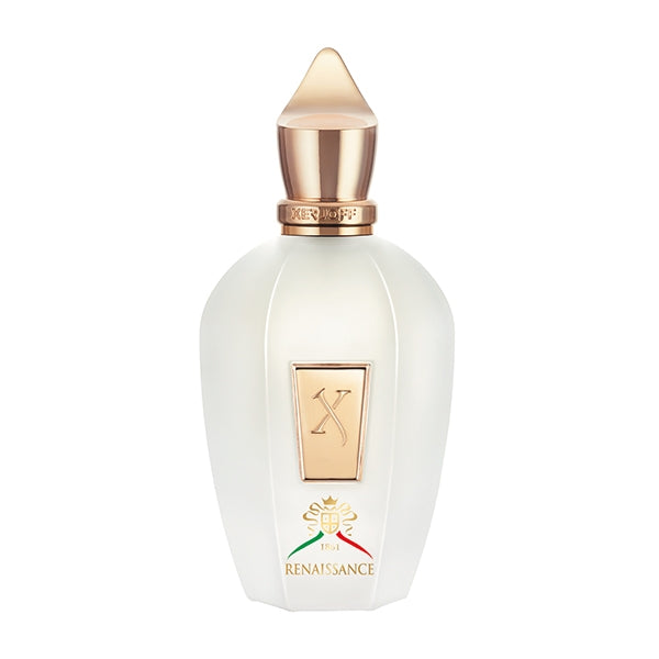 Xerjoff - XJ 1861 - Renaissance Parfumflakon aus weißem Glas mit goldfarbenem Verschluss und italienischem Wappen