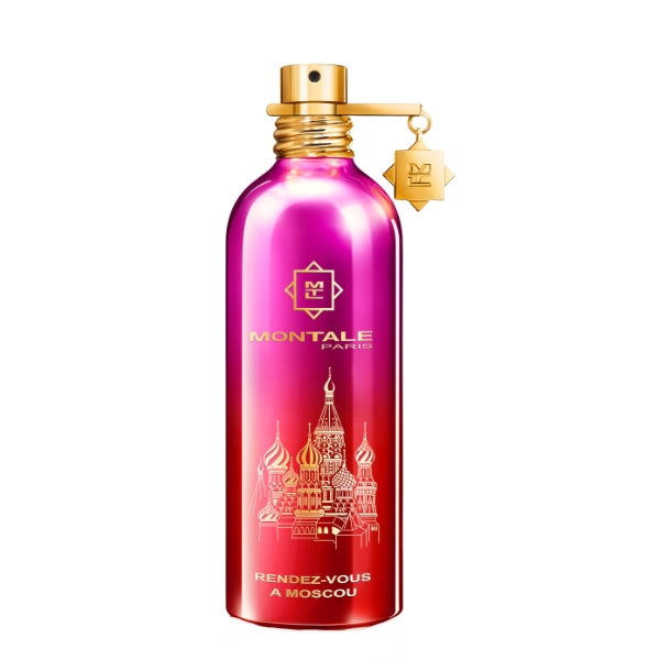 Montale - Rendez-vous à Moscou Parfumflakon in pink-rot mit goldfarbenem Verschluss und Moskauer Architektur-Motiv