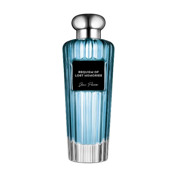 Jean Poivre - Requiem of Lost Memories Parfumflakon in zartem Blau mit eleganter geriffelter Struktur und silbernem Verschluss