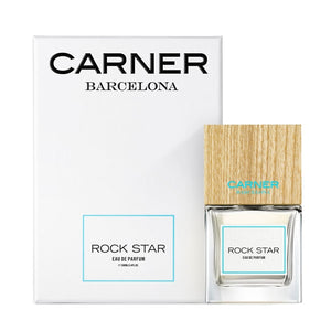 Carner Barcelona - Mediterranean Collection - Rock Star Parfumflakon mit Holzdeckel und schlichter weißer Verpackung