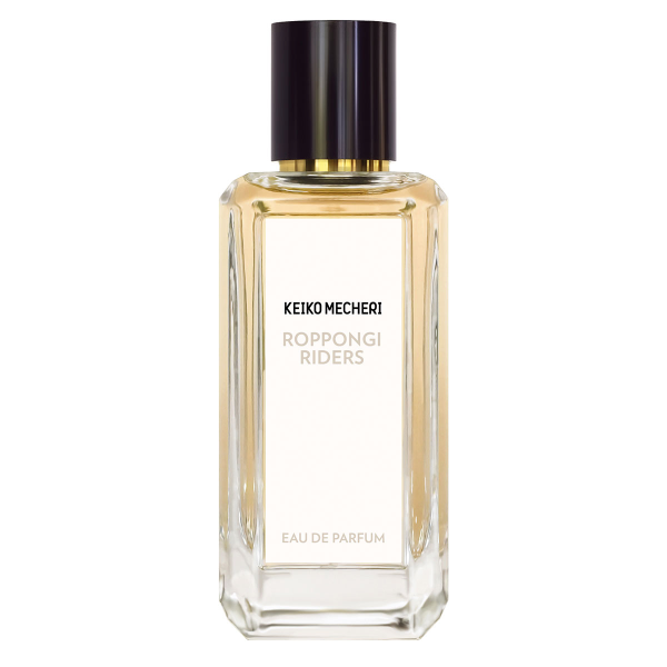 Keiko Mecheri - Roppongi Riders Parfumflakon mit klaren Linien und elegantem schwarzen Verschluss in schlichtem Design