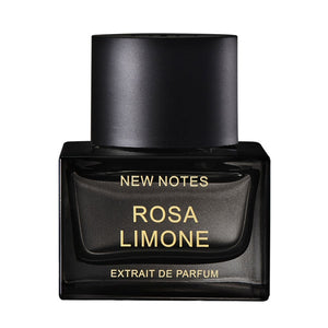 New Notes - Contemporary Blend Collection - Rosa Limone schwarzer Flakon mit goldener Schrift auf weißem Hintergrund