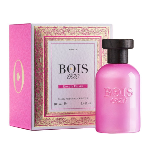 Bois 1920 - La Voluttuose - Kimono Rose aka Rosa di Filare pinker Flakon mit schwarzem Holzverschluss und dekorativer Verpackung