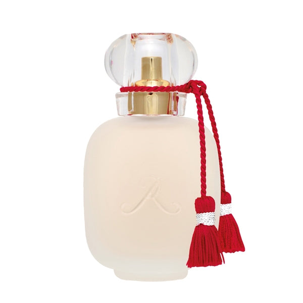 Parfums de Rosine - Rose Griotte zarter Flakon mit matter Oberfläche und roter Quaste am goldfarbenen Sprühkopf