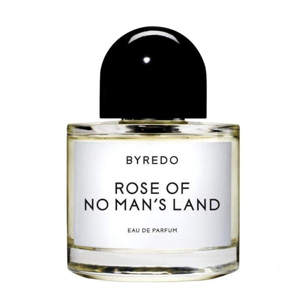 Byredo - Rose of No Man's Land Parfümflakon mit rundem schwarzem Verschluss und schlichtem Etikett auf hellem Hintergrund
