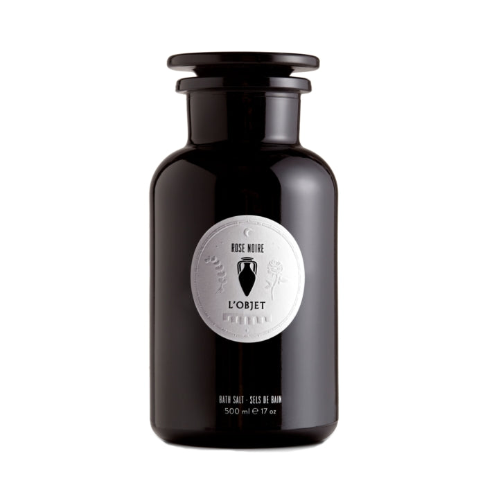 L'Objet - Rose Noire - Bath Salt in eleganter schwarzer Glasflasche für belebendes Baderitual mit natürlichen Extrakten