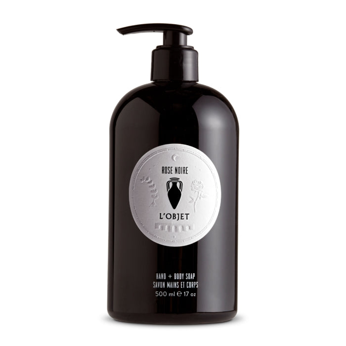 L'Objet - Rose Noire - Hand + Body Soap elegante schwarze Flasche mit feuchtigkeitsspendender Seife und natürlichen Ölen
