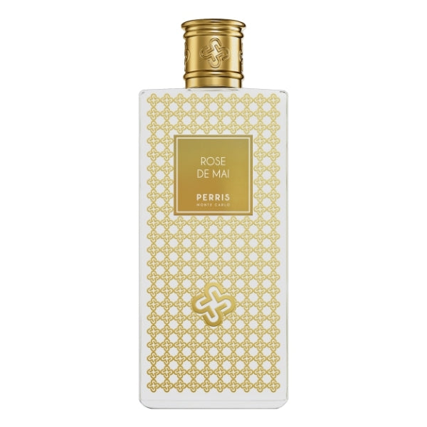 Perris Monte Carlo - Collection de Grasse - Rose de Mai edler rechteckiger Parfumflakon mit goldfarbenem Muster und Verschluss