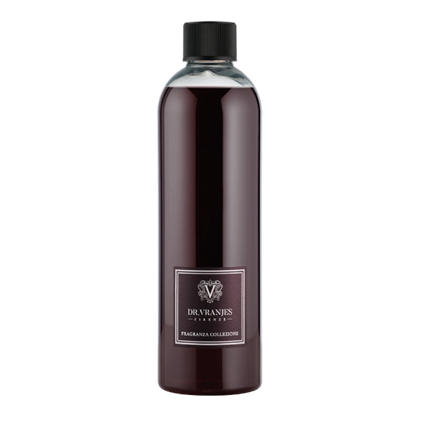Dr. Vranjes Firenze - Rosso Nobile - Dekanter Nachfüllflasche mit edlem Design und dunklem Inhalt vor weißem Hintergrund