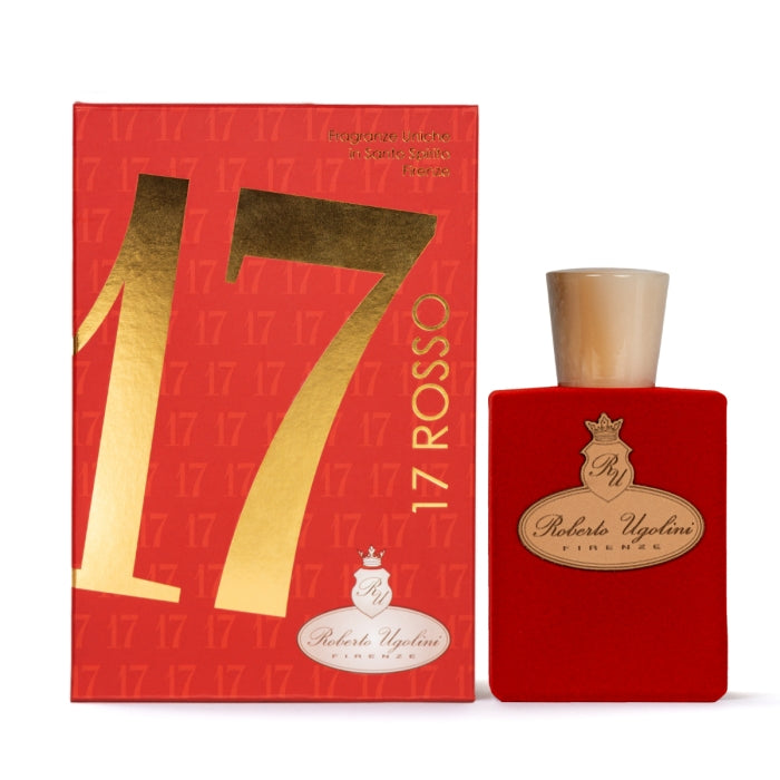 Roberto Ugolini - 17 Rosso - Limited Edition Parfumflakon in leuchtendem Rot mit goldener Beschriftung und passender Verpackung