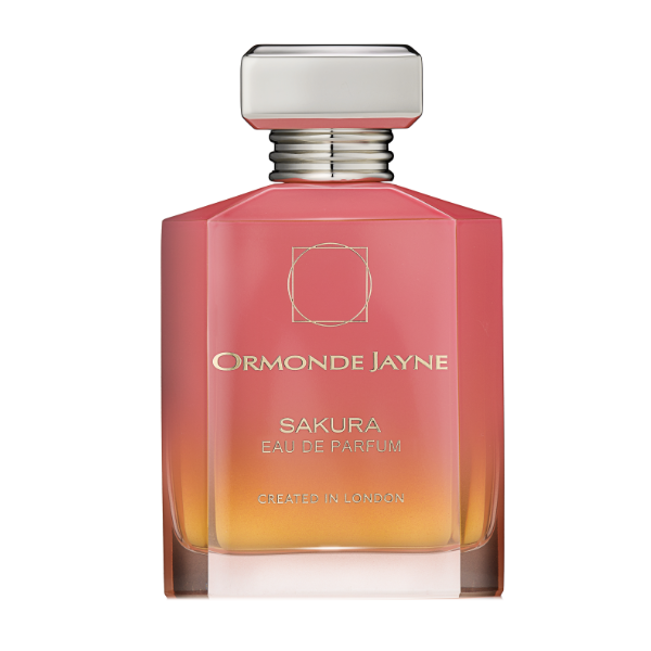Ormonde Jayne - Sakura Parfumflakon mit elegantem, sanftem Farbverlauf von Rosa zu Orange in klarem Glasdesign