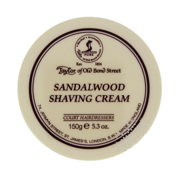 Taylor of Old Bond Street - Sandalwood Shaving Cream Rasiercreme im cremefarbenen Tiegel mit klassischem Fougèreduft