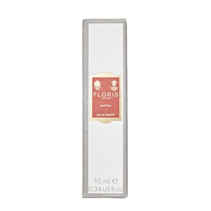Floris - Santal elegante weiße Verpackung mit rotem Etikett und goldenen Details in schmalem Design