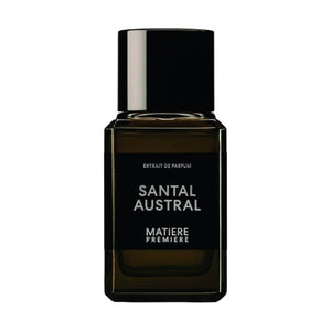 Matière Première - Santal Austral - Extrait Parfümflakon in dunklem Glas mit schlichtem, schwarzem Etikett und elegantem Design