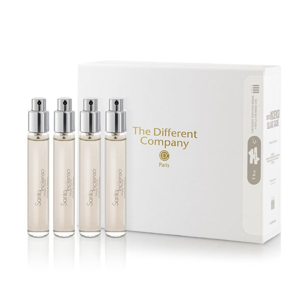 The Different Company - Santo Incienso - Travelset Refill mit vier handlichen Nachfüllern und eleganter Aufbewahrungsbox