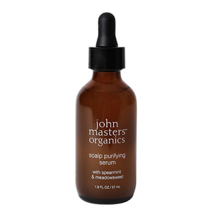 John Masters Organics - Scalp Purifying Serum with Spearmint & Meadowsweet im braunen Glasflakon mit Pipette für Kopfhautpflege
