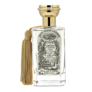 Oriza L. Legrand - Scotch Lavander Parfümflakon mit goldfarbenem Verschluss und dekorativer Quaste vor weißem Hintergrund