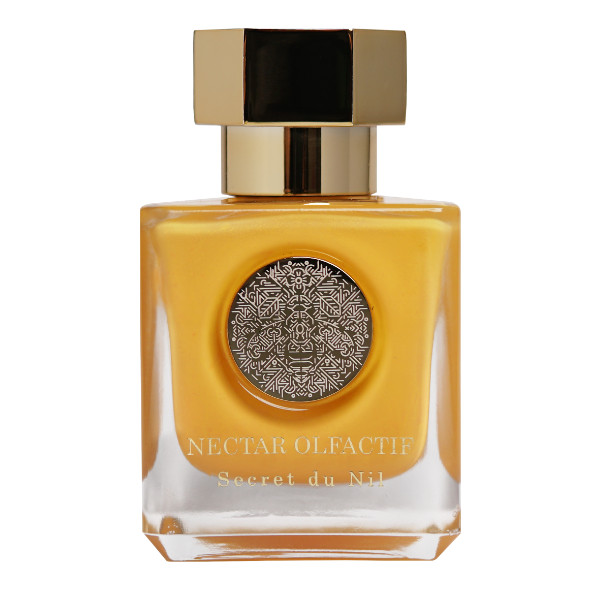 Nectar Olfactif - Secret du Nil Parfümflakon in bernsteinfarbenem Glas mit goldfarbenem Verschluss und orientalischem Medaillon