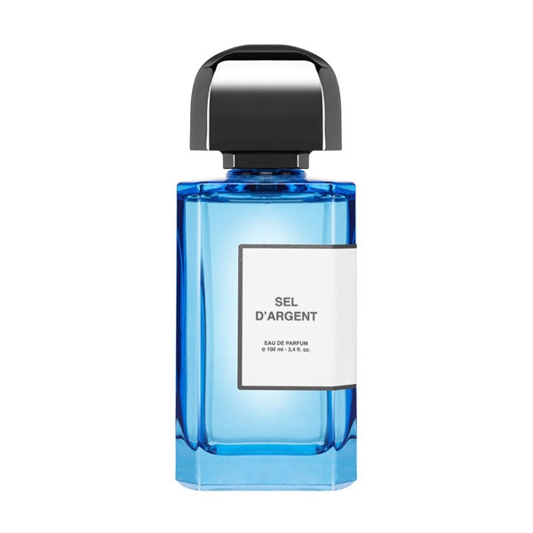bdk Parfums - Collection Azur - Sel D'Argent blauer Flakon mit schwarz glänzendem Verschluss und weißem Etikett