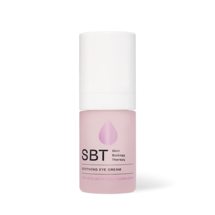 SBT - Sensitive - Soothing Eye Cream in zarter rosa Verpackung für beruhigende und regenerierende Augenpflege